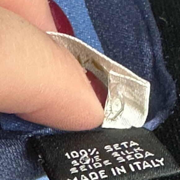 Valentino "V" Design Silk Scarf - Picture 6 of 6